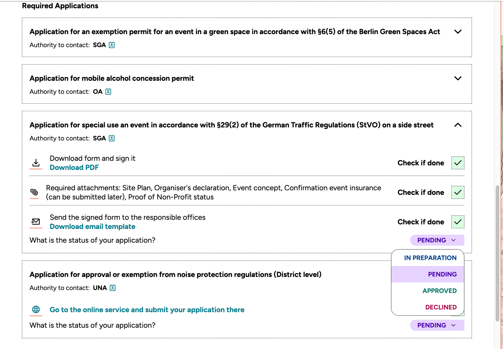 Application Dashboard preview